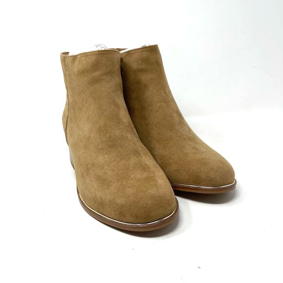 Lane Bryant Ankle Booties Faux Suede Taupe Size 10W - Picture 4 of 11